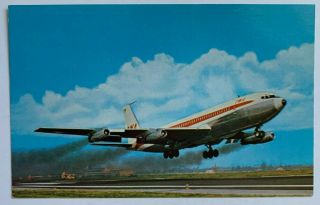 Pa Postcard Philadelphia Airport Twa Trans World Airlines Boeing 707 Airliner