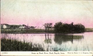 Postcard,  Rock Rapids,  Ia,  Rock River,  1908,  Rpo Postmark,  Sioux County