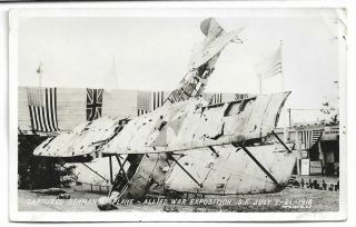 Rppc S.  F.  Allied War Exposition Captured German Airplane 1918
