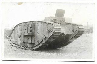Rppc S.  F.  Allied War Exposition Famous Tank Britannia 1918