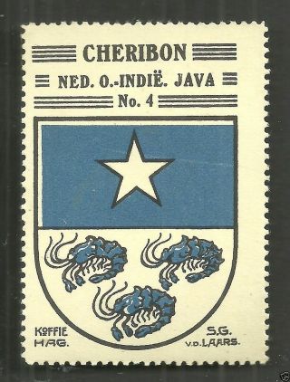 Cheribon Cirebon Coat Of Arms Java Indonesia Ca 1925