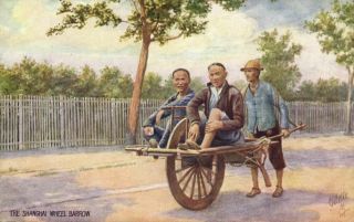 China,  Shanghai,  Native Wheel Barrow (1910s) Raphael Tuck Postcard