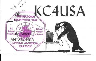 Qsl 1957 Little America Igy Antarctica Radio Card