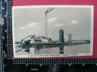 Crossett Arkansas Lumber Company Sawmill Pond Railroad Log Cars Color Postcard