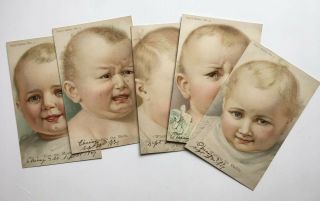 Set Of Victorian Postcards Baby 