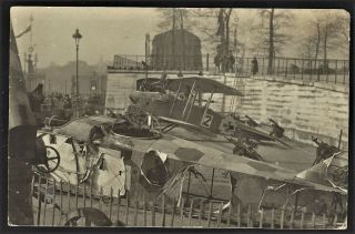 Rppc Wwi Era Exhibition Of Captured German Planes & Guns In Paris France