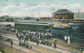 East Syracuse Ny - Pay Car At The Hump N.  Y.  C.  R.  R.  Railroad Yards - 1909