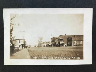 Rppc - Tripp Sd - 1908 - Street View - County Fair - South Dakota - Real Photo - S Dak - Rp