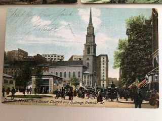 3 antique postcards Boston Massachusetts Park St Church Public Garden Comm Ave. 2