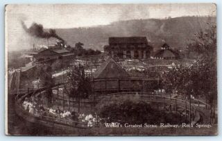 Postcard Wv Worlds Greatest Scenic Railway Rock Springs B&w Vtg View K2