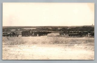 Rotc Battery " Picket Line " Fort Riley Kansas Rppc Antique Photo Postcard 1930s