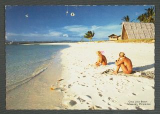 Postcard Nudist Coco Loco Beach Palawan Philippines 1988
