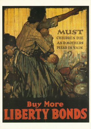 Vintage Advertising Postcard Ww1 Poster Must Children Die &mothers Plead In Vain