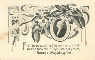 1912 President George Washington First In Peace.  - Patriotic Postcard