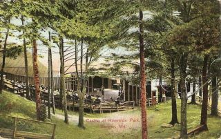 1909 Postcard Casino At Riverside Park Bangor Maine Clifton Postmark May 21