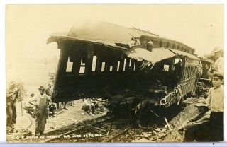 Real Photo Rppc Postcard O & W Railroad Train Wreck At Parker Sidney Ny 1913 20