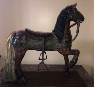 Antique American Folk Art Hand Carved Carousel Horse Sculpture Circa 1940’s 4