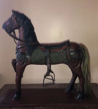 Antique American Folk Art Hand Carved Carousel Horse Sculpture Circa 1940’s 5