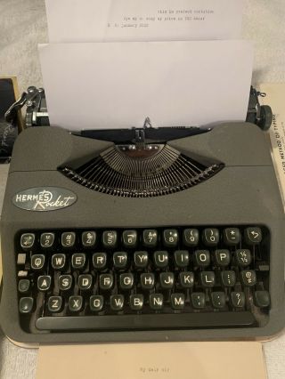 Hermes Rocket.  Typewriter Vintage Very Old & Rare (195? Laptop) Smell