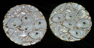 Marked Matching 2 Oyster Plates Union W/ Blurred Stamp