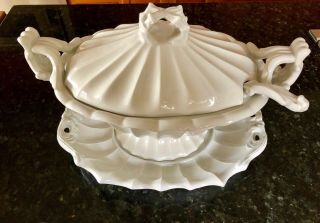 Red Cliff Ironstone Soup Tureen With Underplate And Ladle -