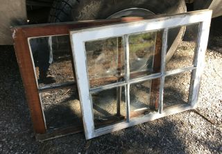 Wood Frame Window 6 Pane 28 X 23 Vintage Wooden Sash Picture Six Glass