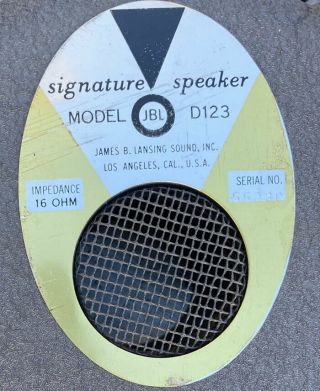 Vintage JBL D123 Speakers 16ohm Matched Pair 5