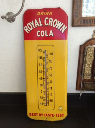 Vintage Drink Royal Crown Cola Thermometer - A Product Of Nehi Corp.  - U.  S.  A.