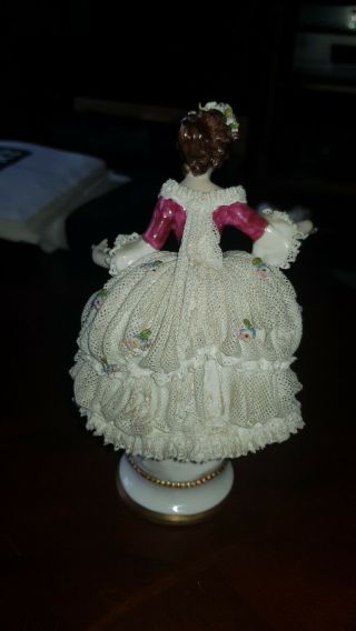 antique volkstedt porcelain lace ballerina figurine 5