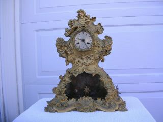 Gilt Bronze Antique Clock Early 19th C.  French Enchantment Under The Sea