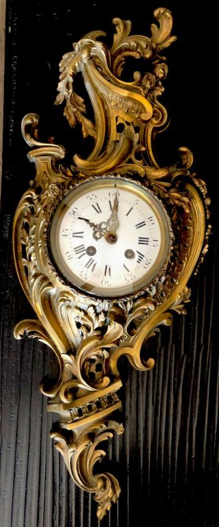 Large Antique French Cartel Wall Clock By S.  Marti