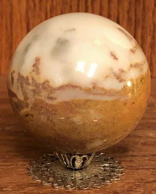 Sphere Ball Marble Paperweight Decoration Natural Stone Vintage 2.  5 