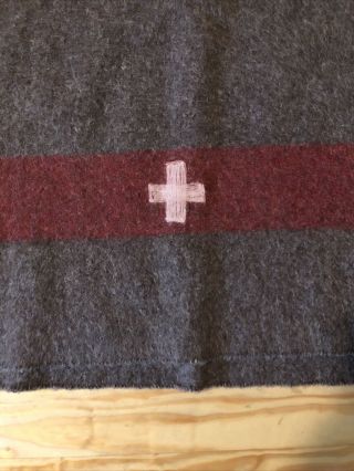 Vintage Swiss Army 100 Wool Blanket Made In 1944 Wwii 51x80