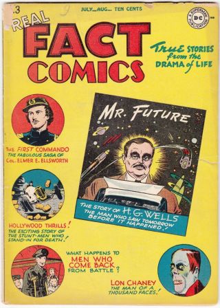 Real Fact Comics 3 (jul - Aug 1946,  Dc) Key Golden Age Vintage Comic Classic