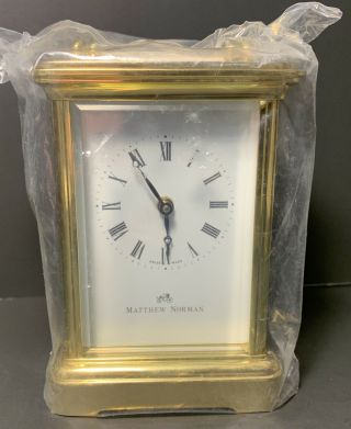 Matthew Norman Brass Carriage Clock 1754 Cc Swiss Made Case & Key