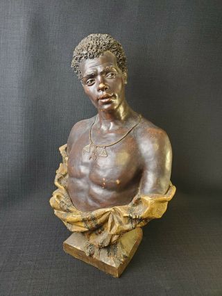Goldscheider Orientalist Bust - African American Man C.  1891