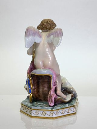 Meissen Porcelain Figural Group Cupid Playing the Lyre for a Mermaid 19th C 4