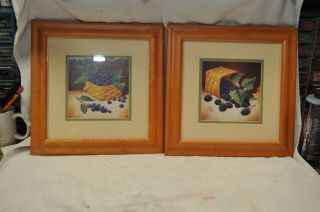 2 Longaberger Richard Cowdrey Fruit Blueberry,  Blackberry Framed Prints
