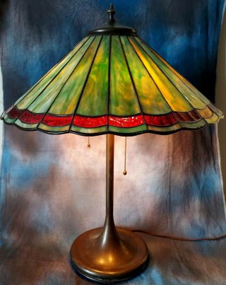 Handel Leaded Glass Lamp - Signed Arts & Crafts Period