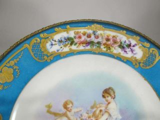 antique French Sevres bronze and porcelain tray. 5