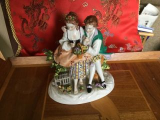 Vintage Unterweissbach German Porcelain Delicate Figurine Romantic Couple