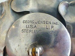 Vintage Georg Jensen USA Sterling Silver 124 Flower Pin Brooch LP LaPaglia 5