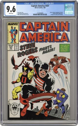 Captain America 337 Cgc 9.  6 1988 2125040004
