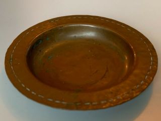 Antique Roycroft Arts & Crafts Mission Hammered Copper Ashtray Pin Dish