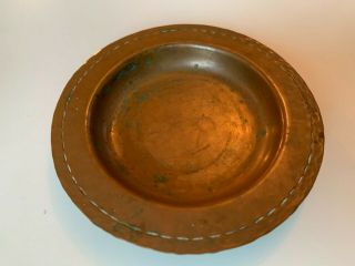 ANTIQUE ROYCROFT ARTS & CRAFTS MISSION HAMMERED COPPER ASHTRAY PIN DISH 2