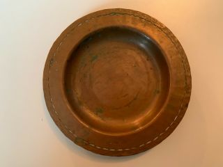 ANTIQUE ROYCROFT ARTS & CRAFTS MISSION HAMMERED COPPER ASHTRAY PIN DISH 3