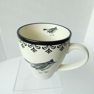 World Market,  Black Bird Coffee Tea Cup Mug,  14 Ounce Matte Finish Mom Gift Euc