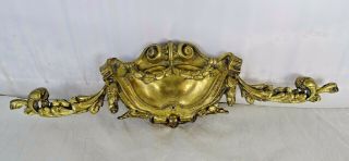 14 " Antique French Gilded Bronze Furniture Pediment Decoration - Louis Xvi St