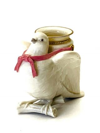 Royal Worcester Figural Dove Hand Painted Porcelain Vase Rare 19th Century