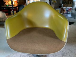 Vintage Tan Eames /herman Miller Naugahyde & Fabric Arm Chair.  Shell Only